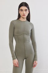 Corset Flat-Lock Ribbed Top
