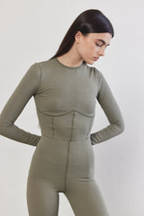 Corset Flat-Lock Ribbed Top