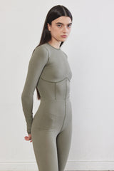 Corset Flat-Lock Ribbed Top