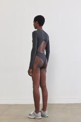 Open Back Ribbed Bodysuit