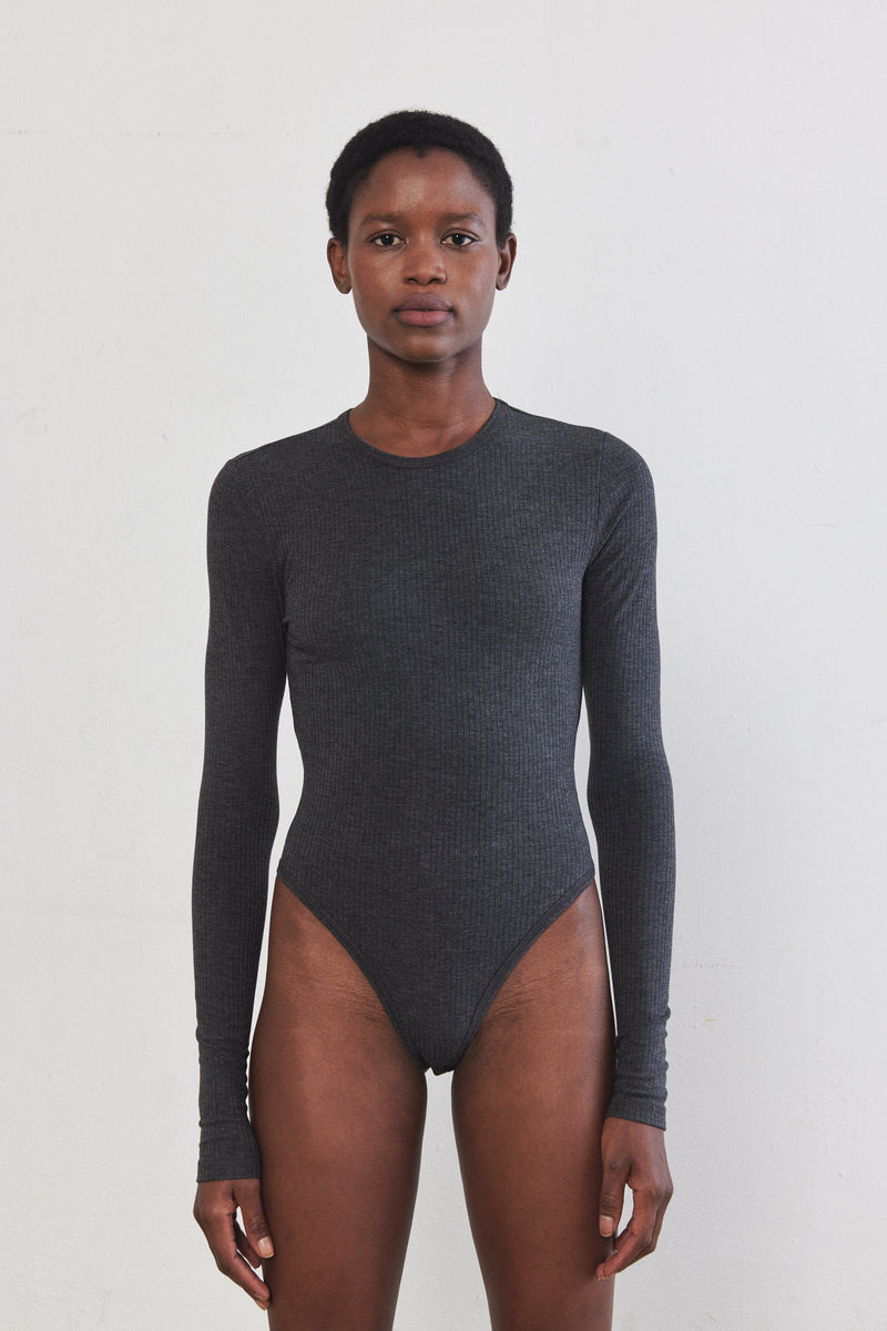Open Back Ribbed Bodysuit