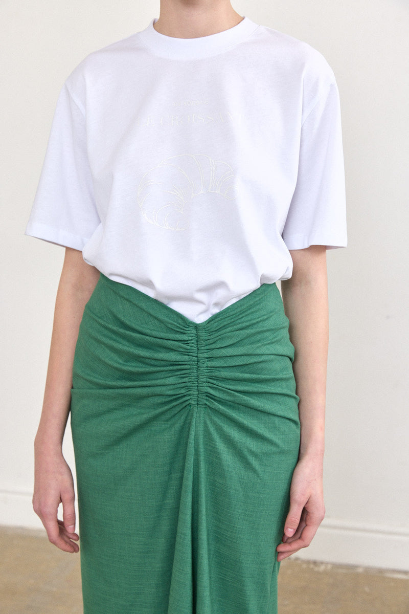 Gathered Midi Skirt