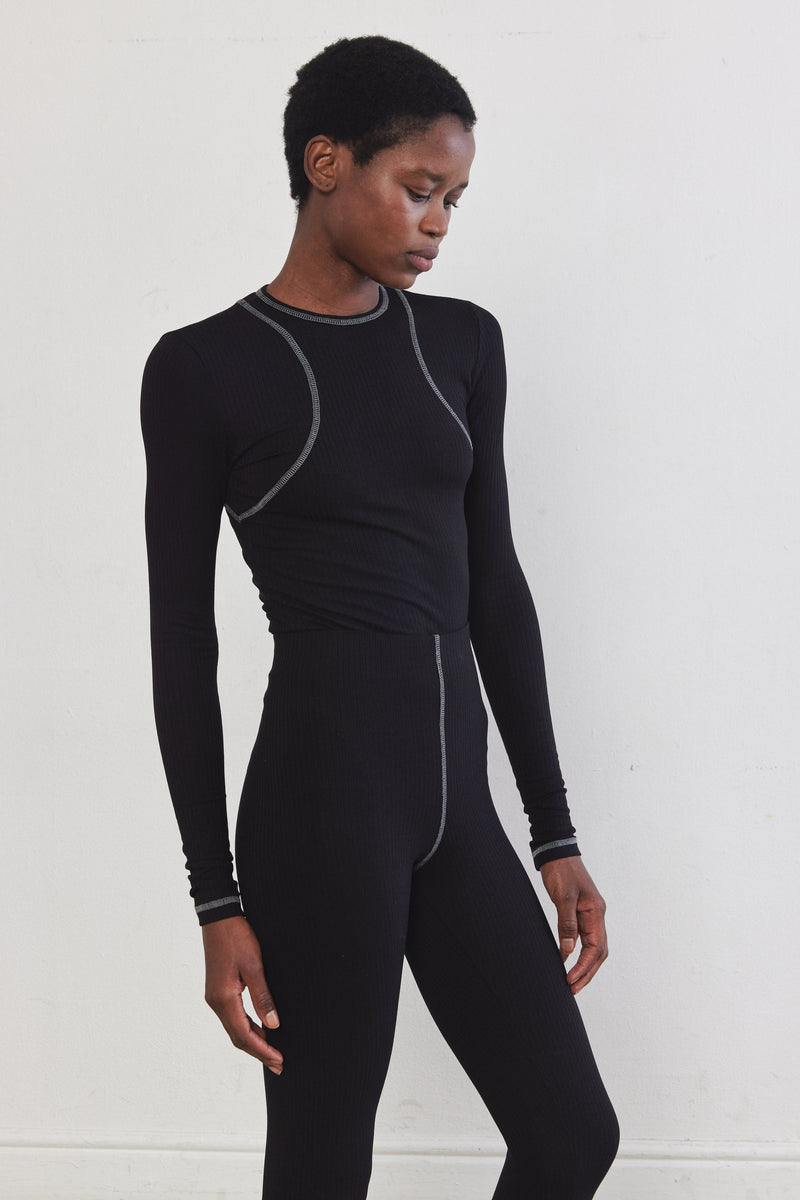 Halter Flat-Lock Ribbed Top
