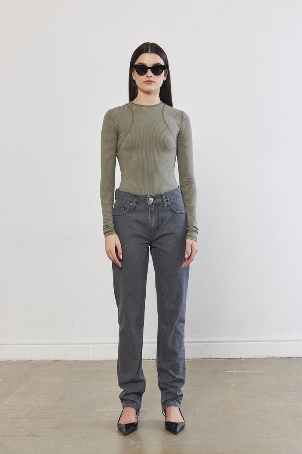 Halter Flat-Lock Ribbed Top