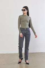 Halter Flat-Lock Ribbed Top