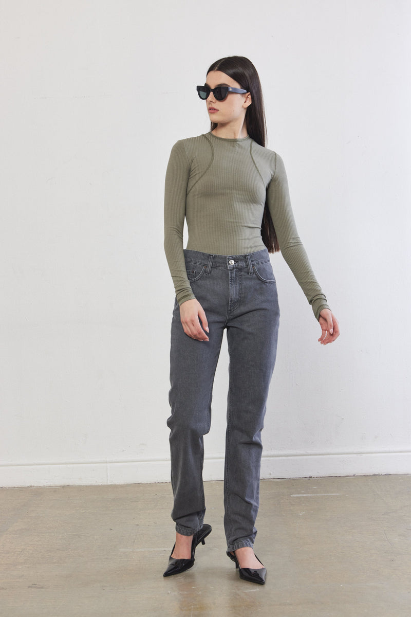 Halter Flat-Lock Ribbed Top