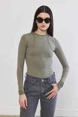 Halter Flat-Lock Ribbed Top