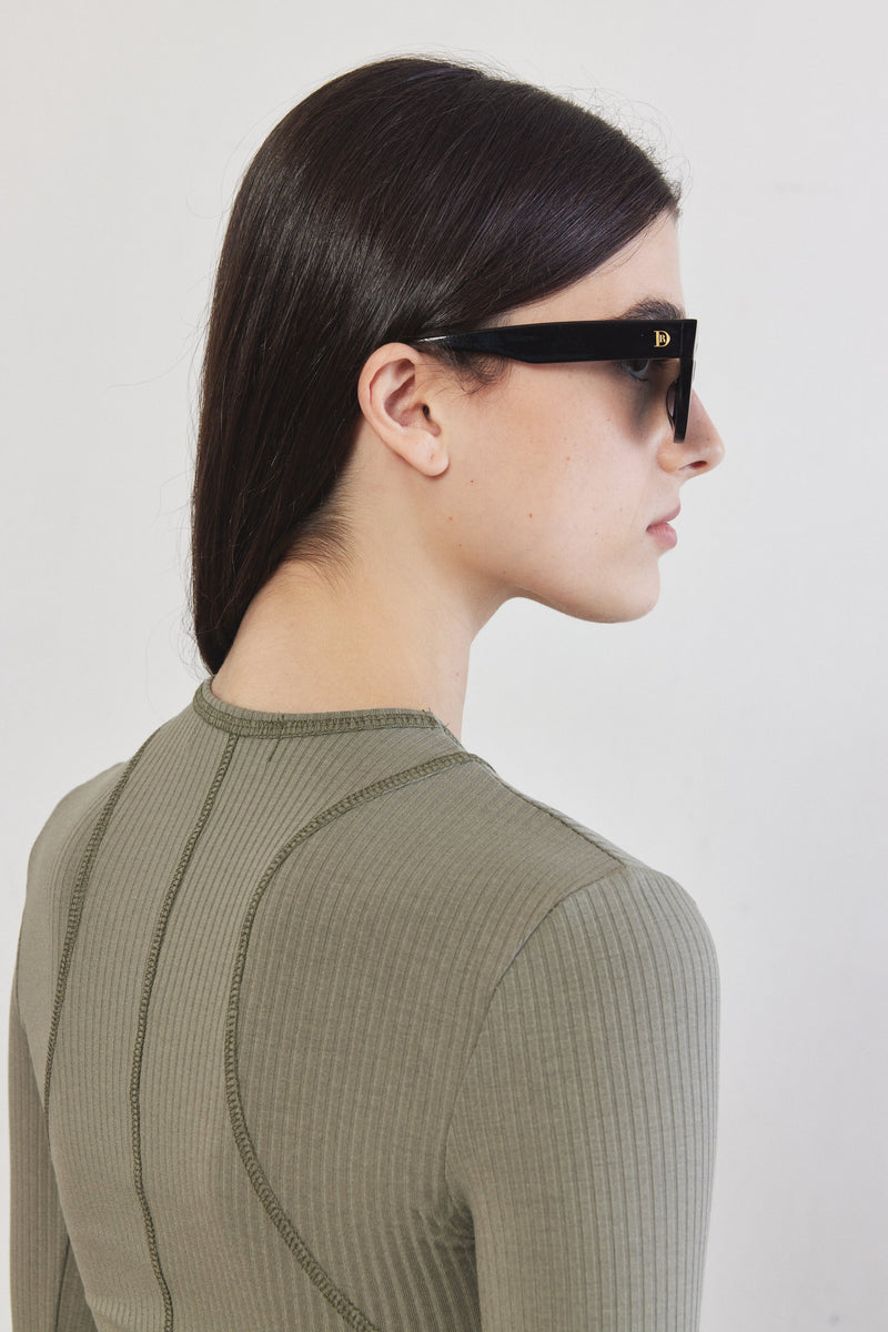 Halter Flat-Lock Ribbed Top