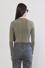 Halter Flat-Lock Ribbed Top
