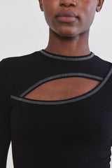 Front Cut-Out Ribbed Top