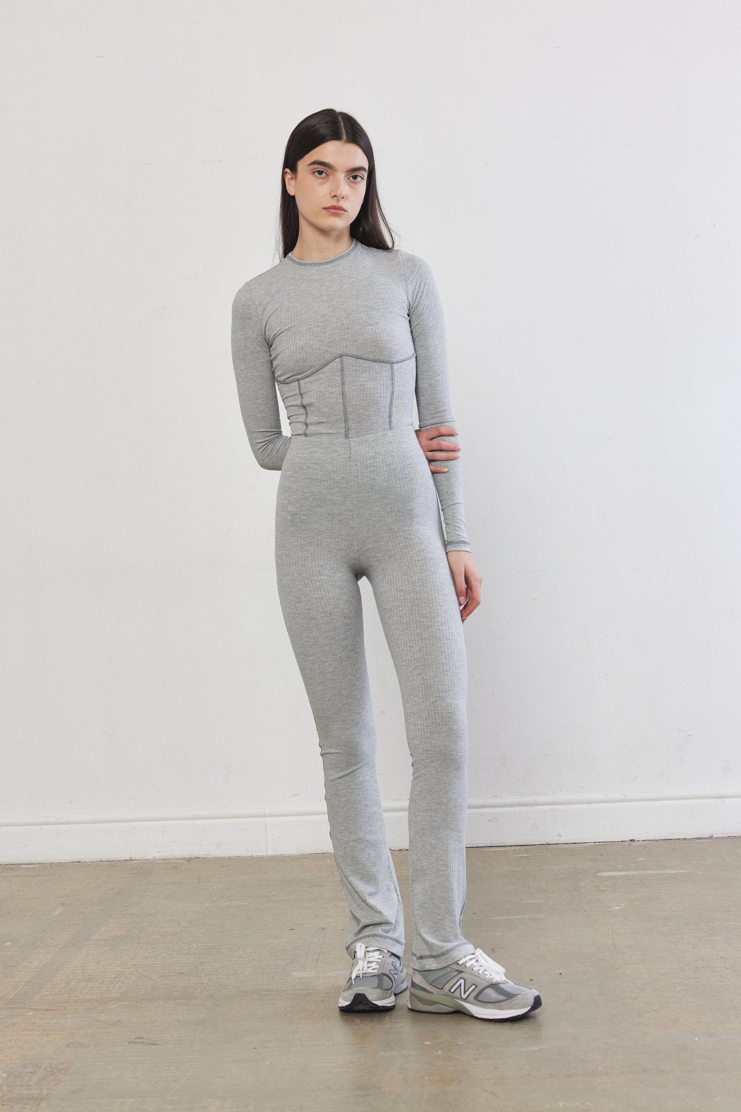 Ribbed Flat-Lock Flare Leggings - Dé Rococo