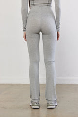 Ribbed Flat-Lock Flare Leggings