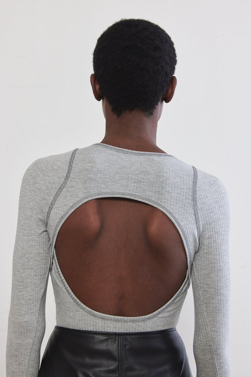 Open Back Ribbed Top