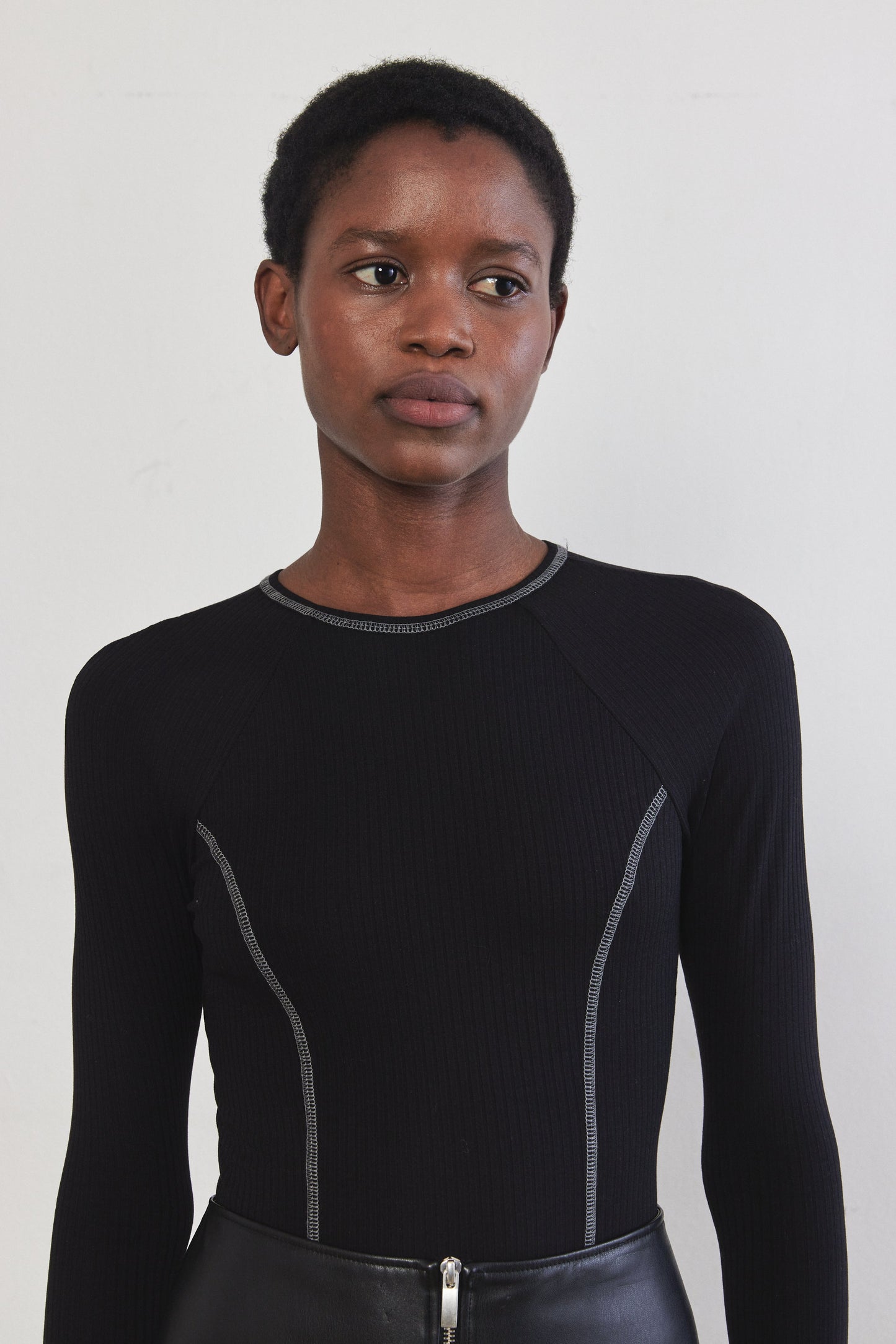 Princess Cut Flat-Lock Ribbed Top