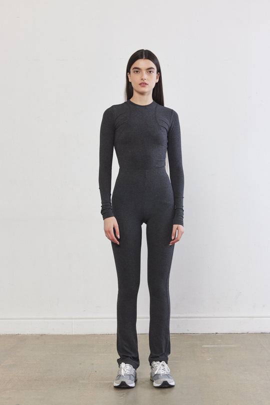 Ribbed Flat-Lock Flare Leggings - Dé Rococo