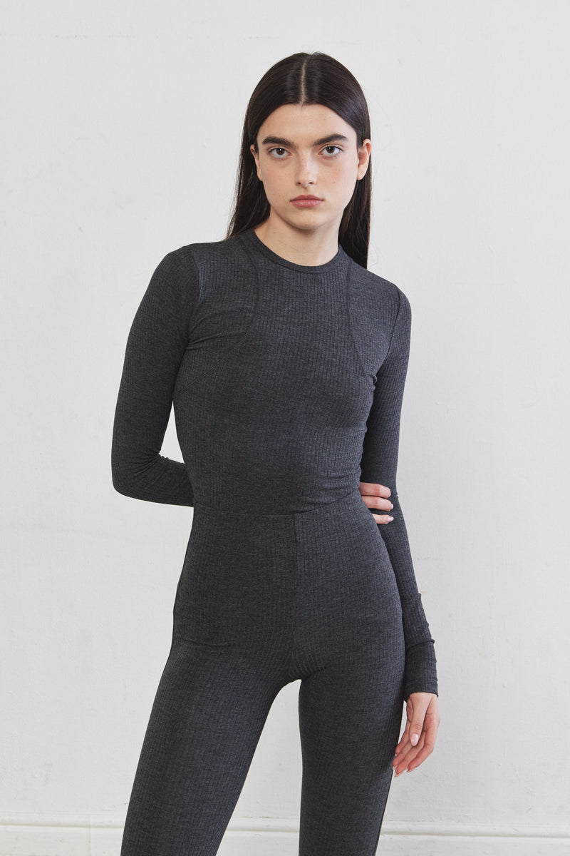 Halter Flat-Lock Ribbed Top