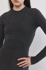 Halter Flat-Lock Ribbed Top