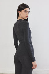 Halter Flat-Lock Ribbed Top