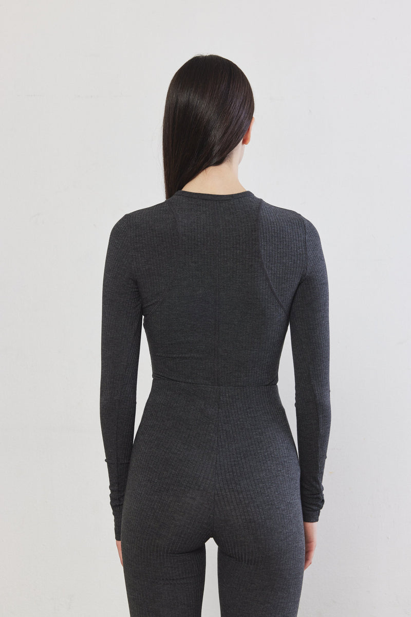 Halter Flat-Lock Ribbed Top