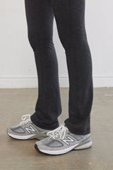 Ribbed Flat-Lock Flare Leggings