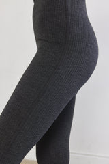 Ribbed Flat-Lock Flare Leggings