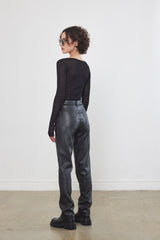 Vegan Leather Straight Pants