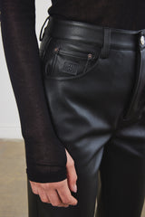 Vegan Leather Straight Pants