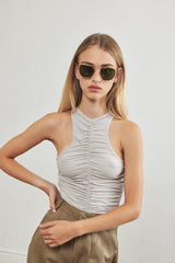 Gathered Soft Jersey Top