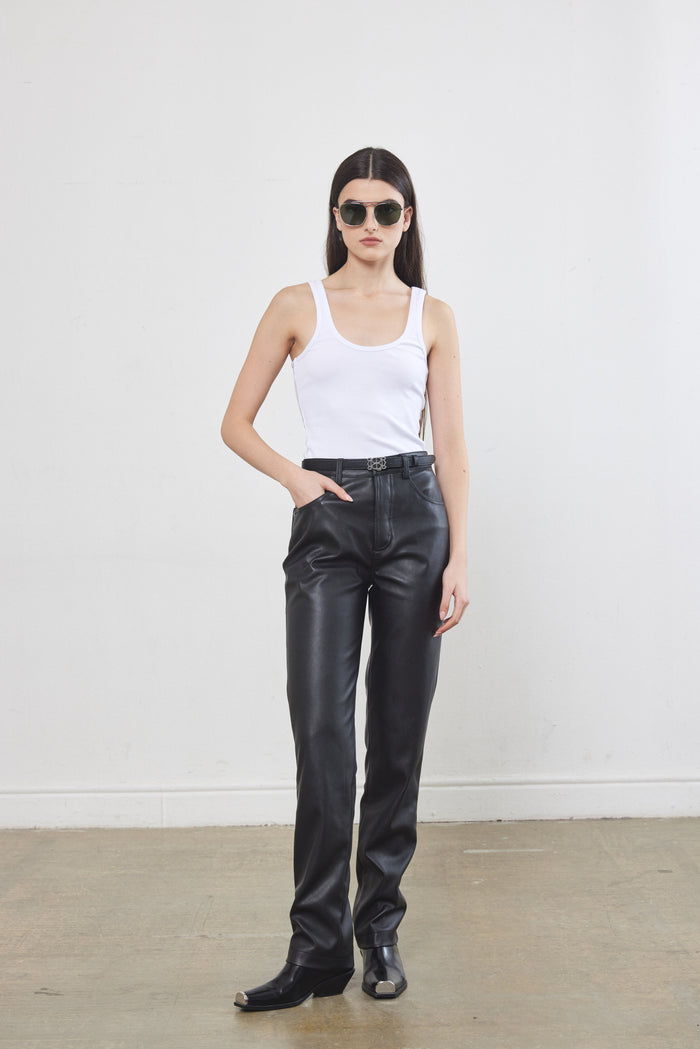 Round Neck Ribbed Top