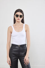 Round Neck Ribbed Top