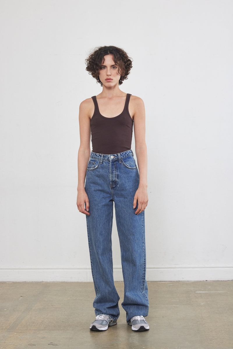 Round Neck Ribbed Top