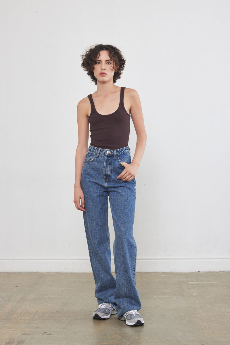 Round Neck Ribbed Top