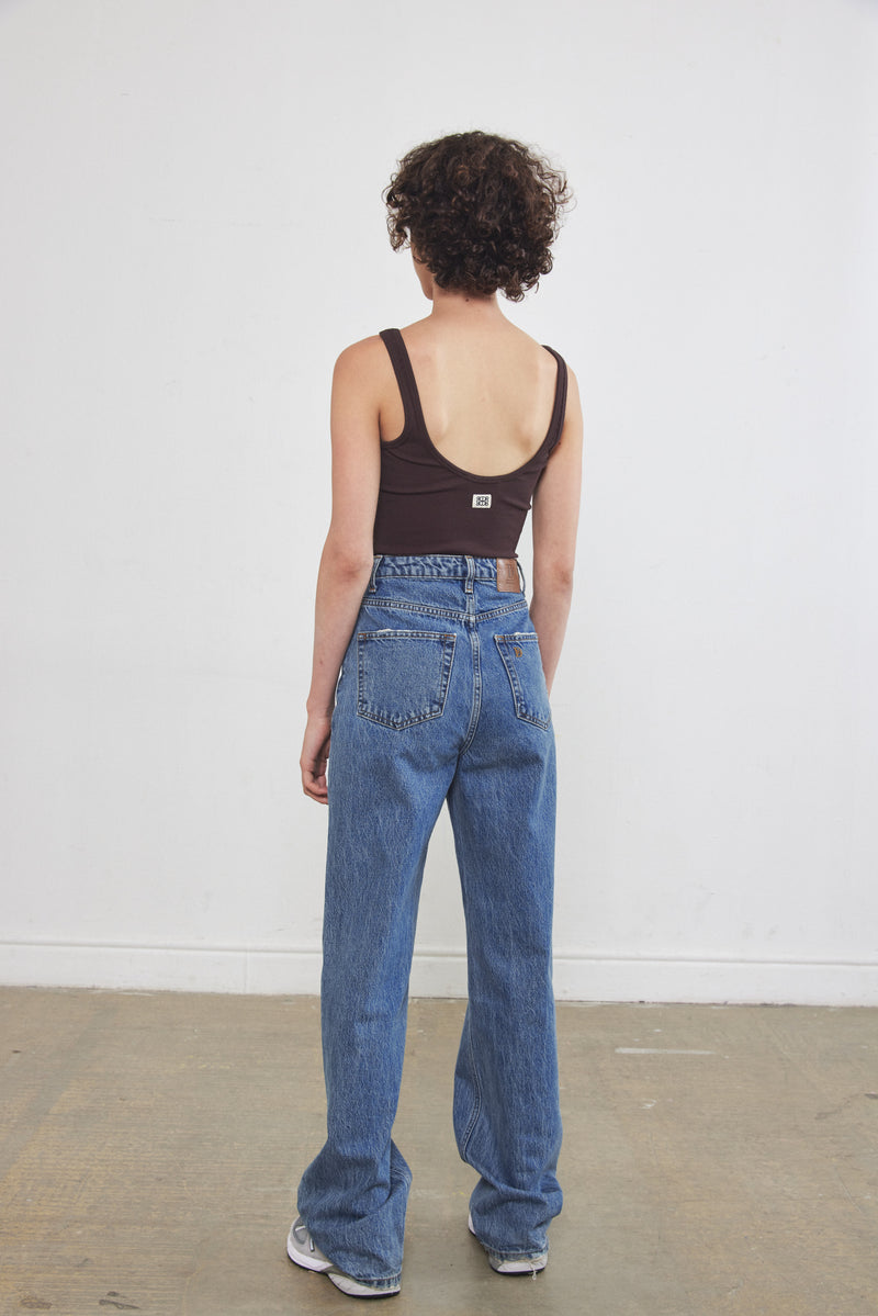 Round Neck Ribbed Top