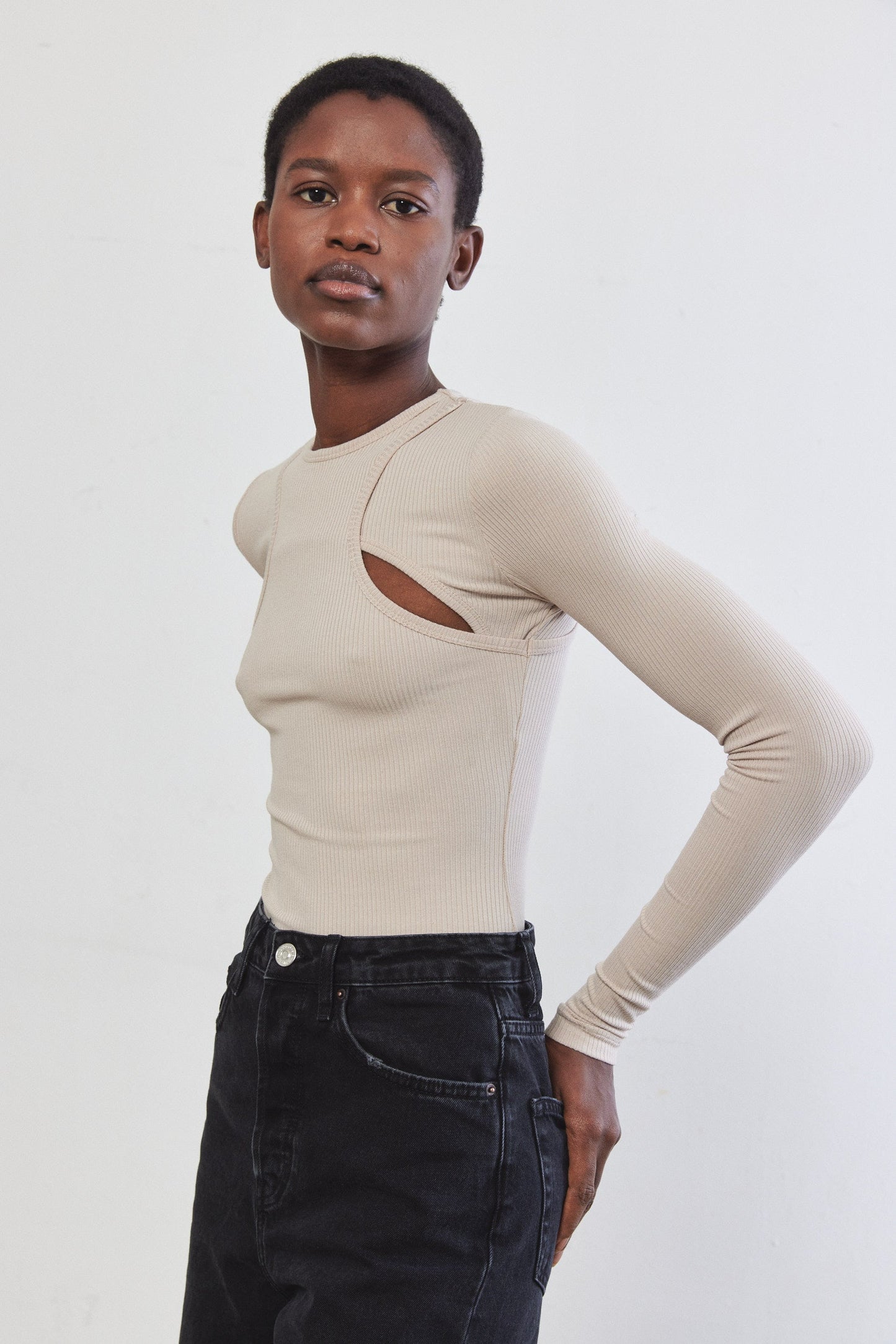 Cut-Out Ribbed Top