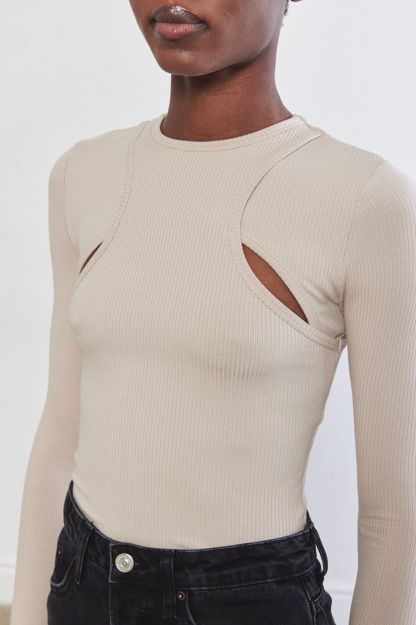 Cut-Out Ribbed Top