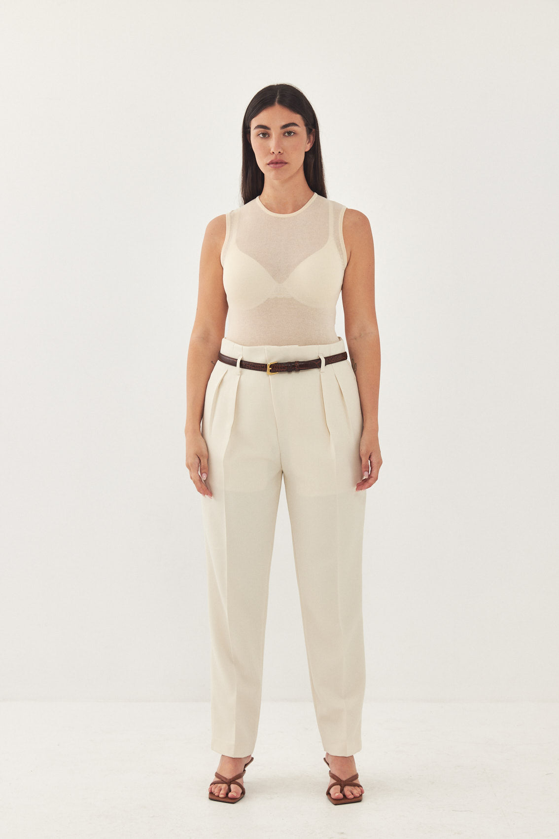 Tapered Pleat Daddy Pants - Dé Rococo