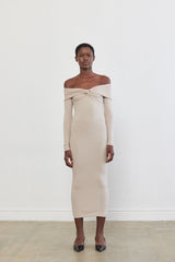 Off Shoulder Ribbed Dress