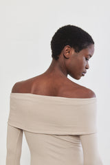 Off Shoulder Ribbed Dress