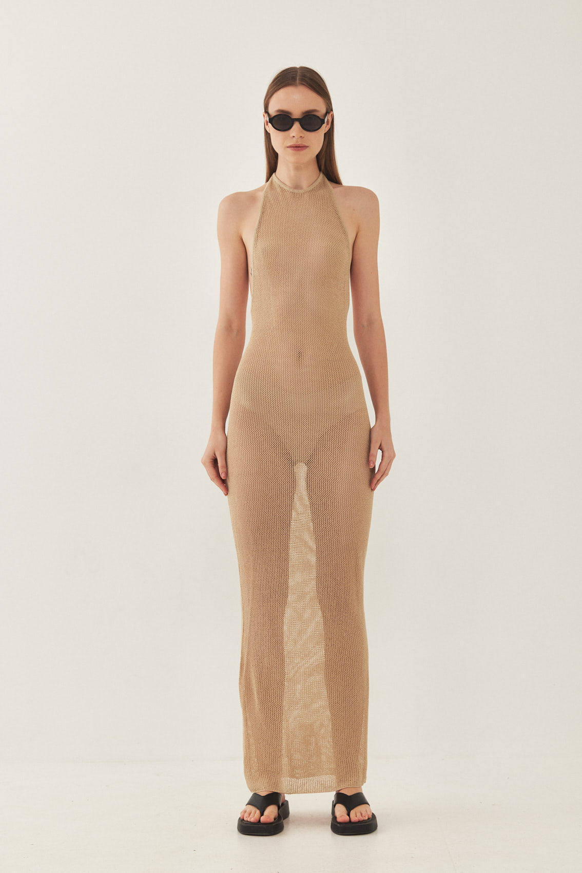 Halter Crochet Maxi Dress - Dé Rococo