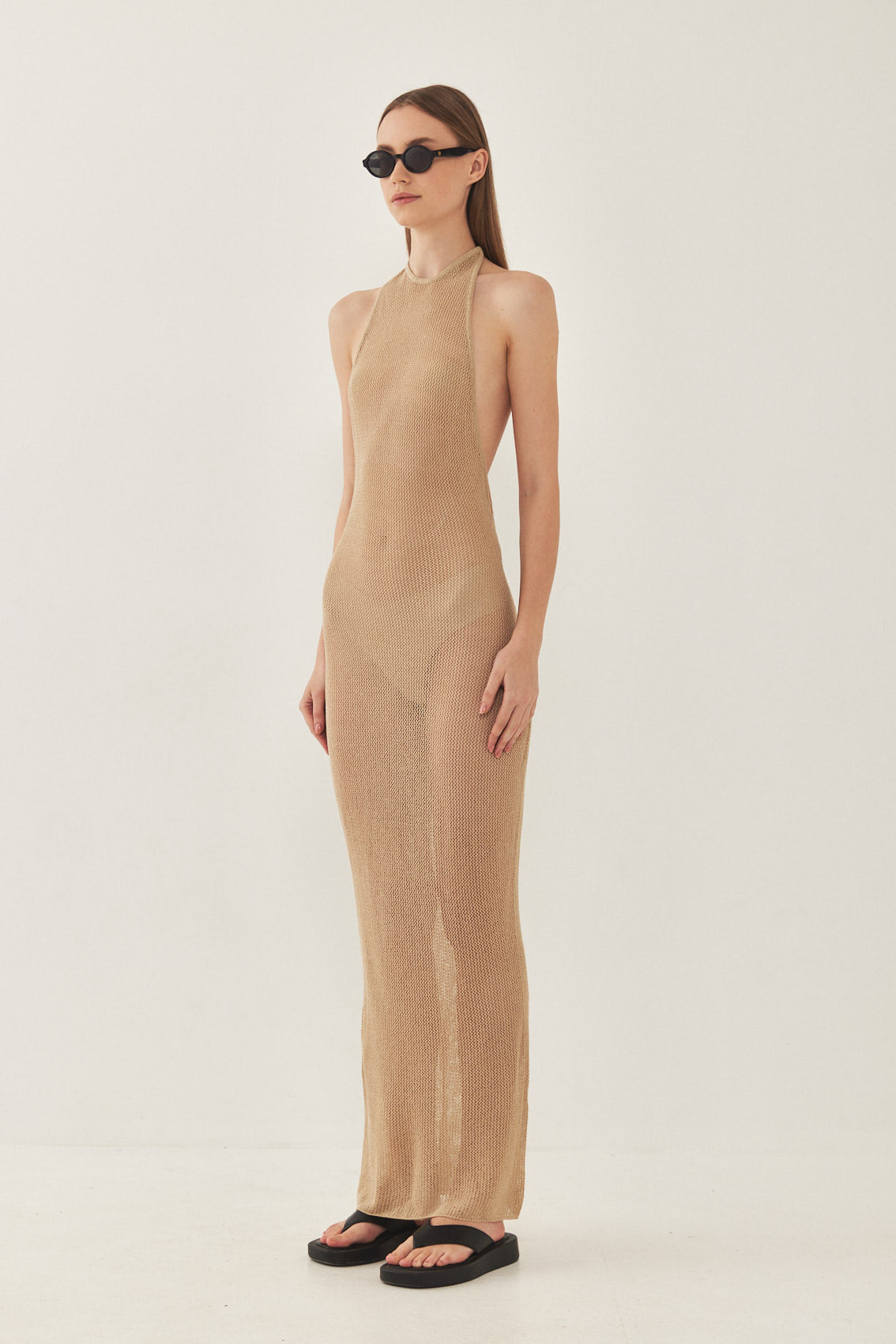 Halter Crochet Maxi Dress - Dé Rococo