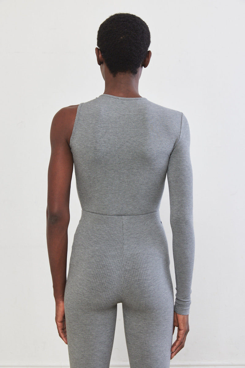 One Sleeve Ribbed Top