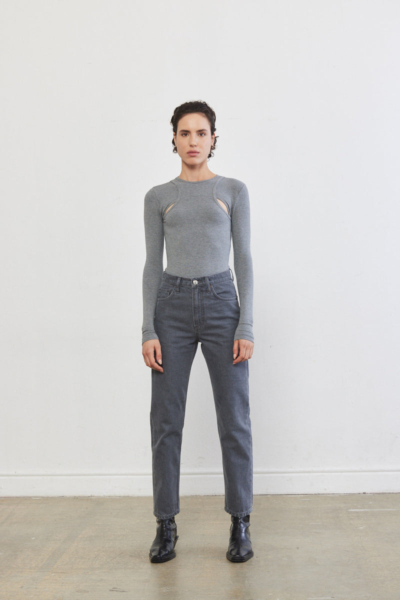Cut-Out Ribbed Top