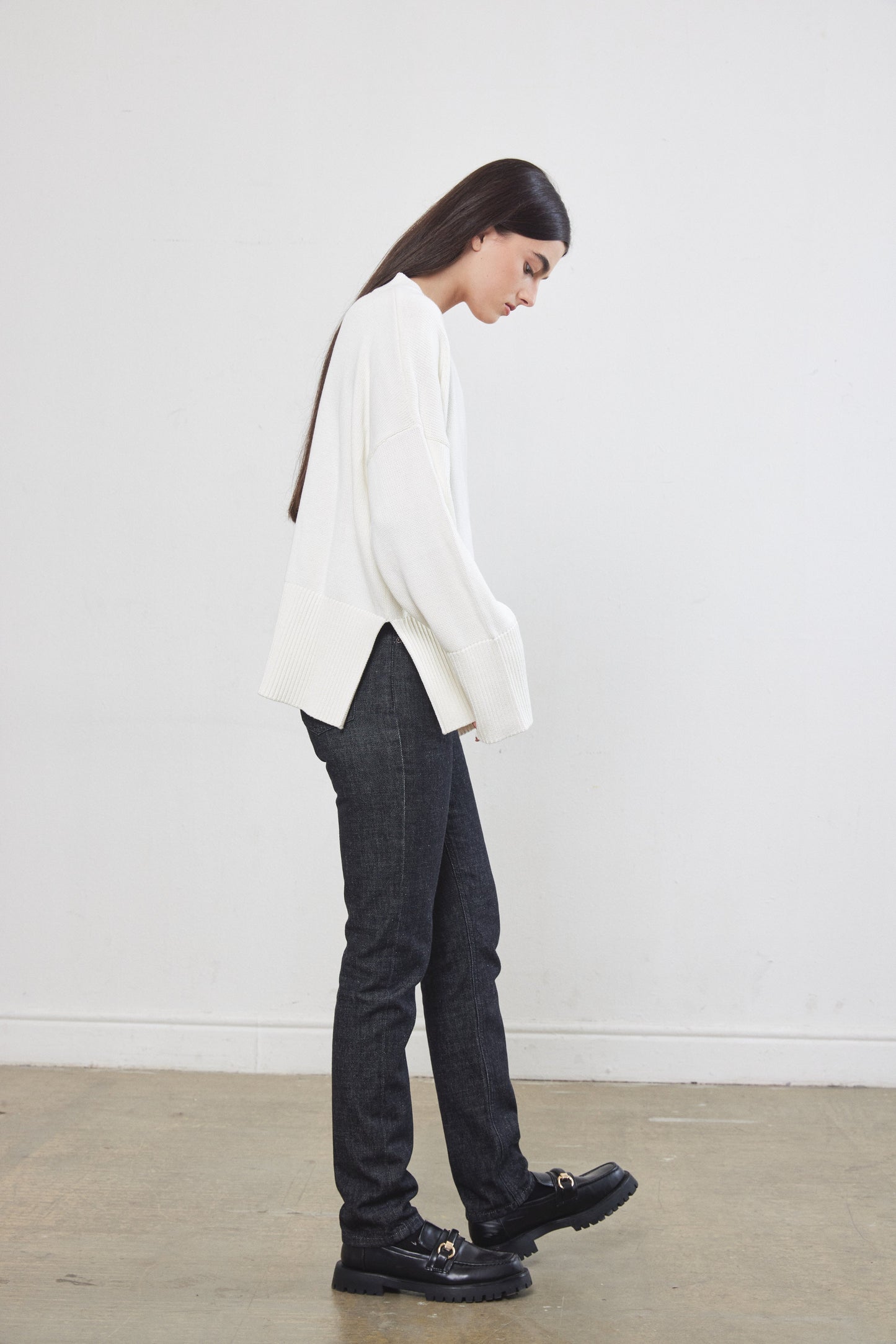 V Neck Cotton Sweater