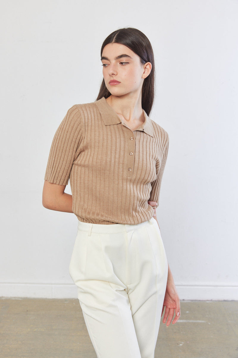 Knitted Short Sleeve Polo