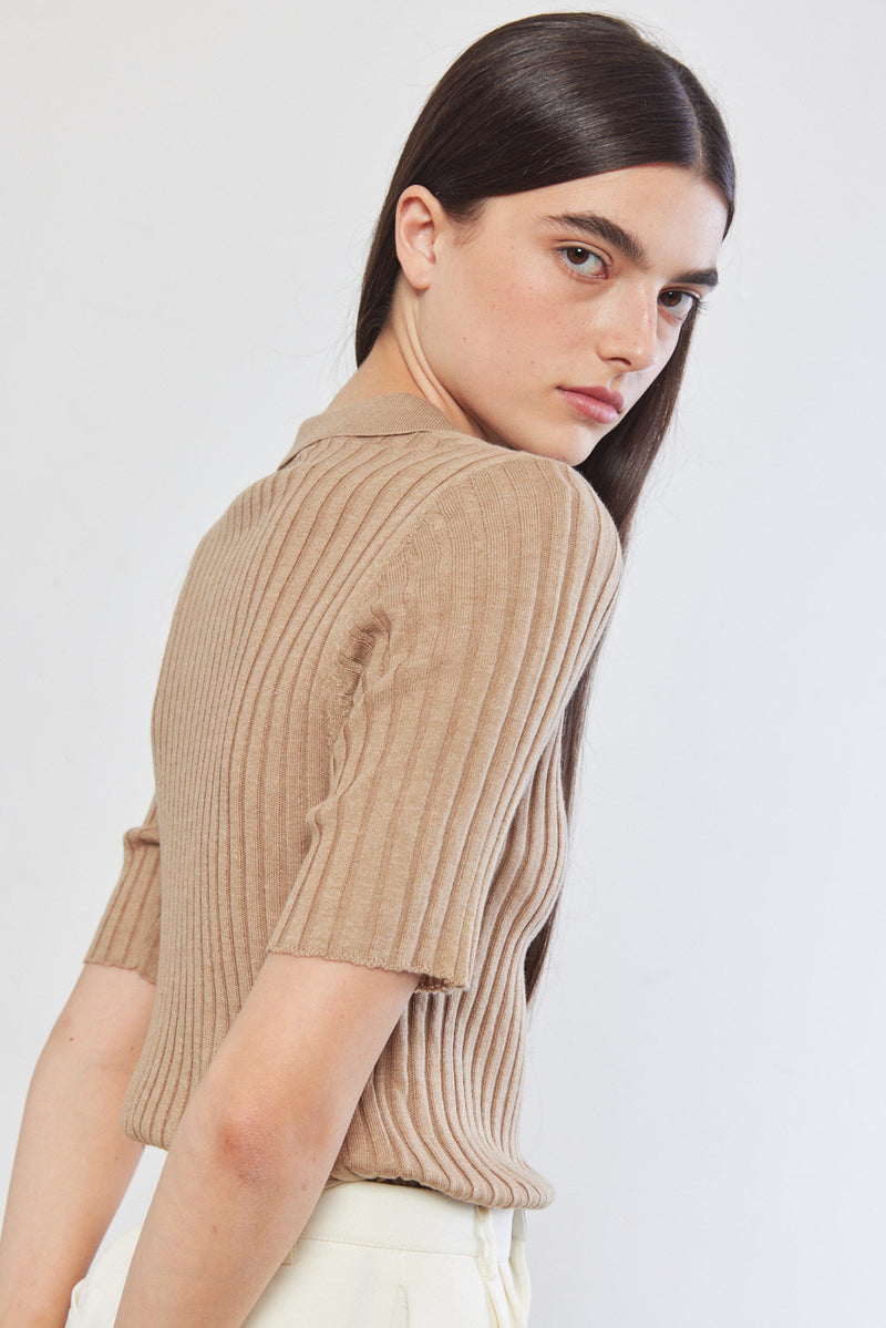 Knitted Short Sleeve Polo