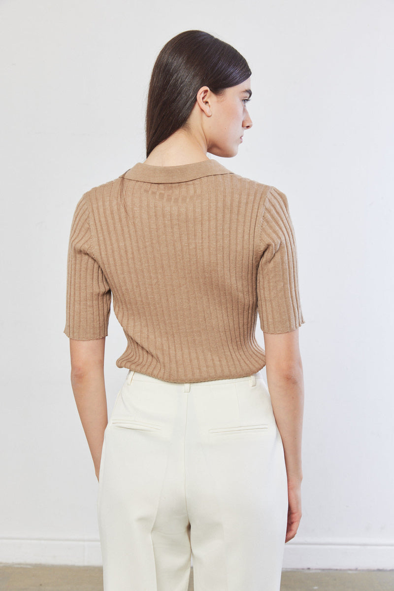 Knitted Short Sleeve Polo