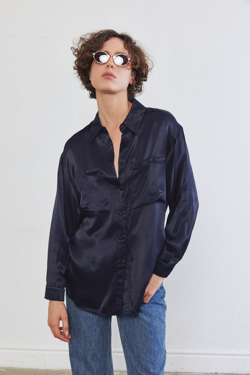 Satin Buttoned Blouse