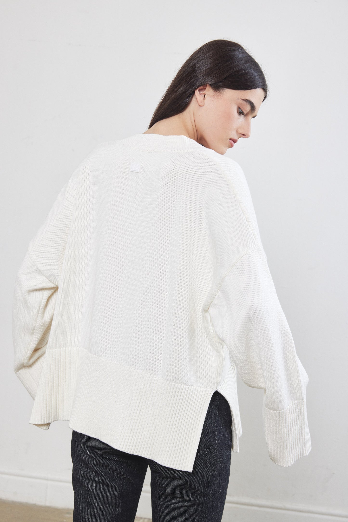 V Neck Cotton Sweater