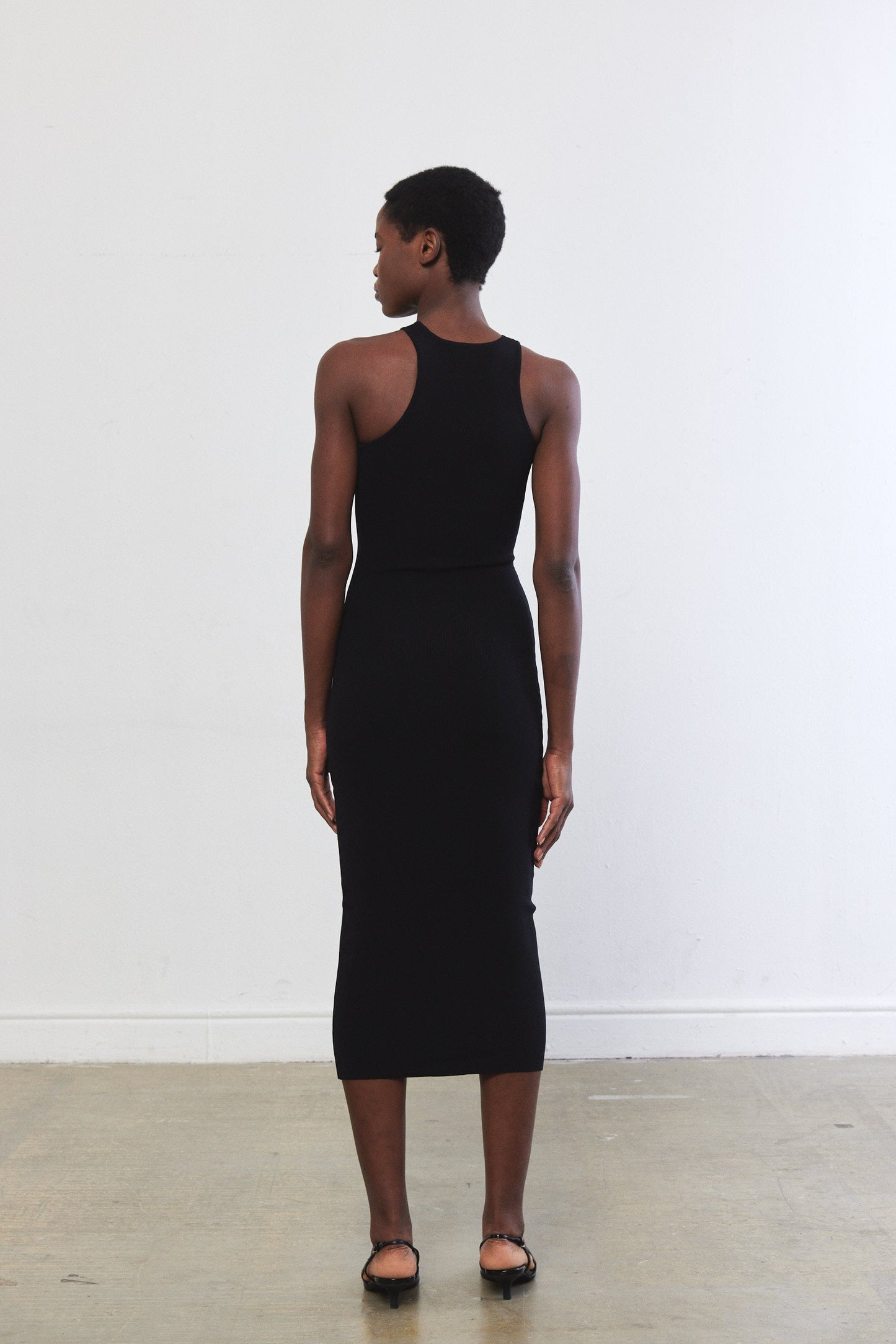 Tight Ribbed Asymmetrical Dress