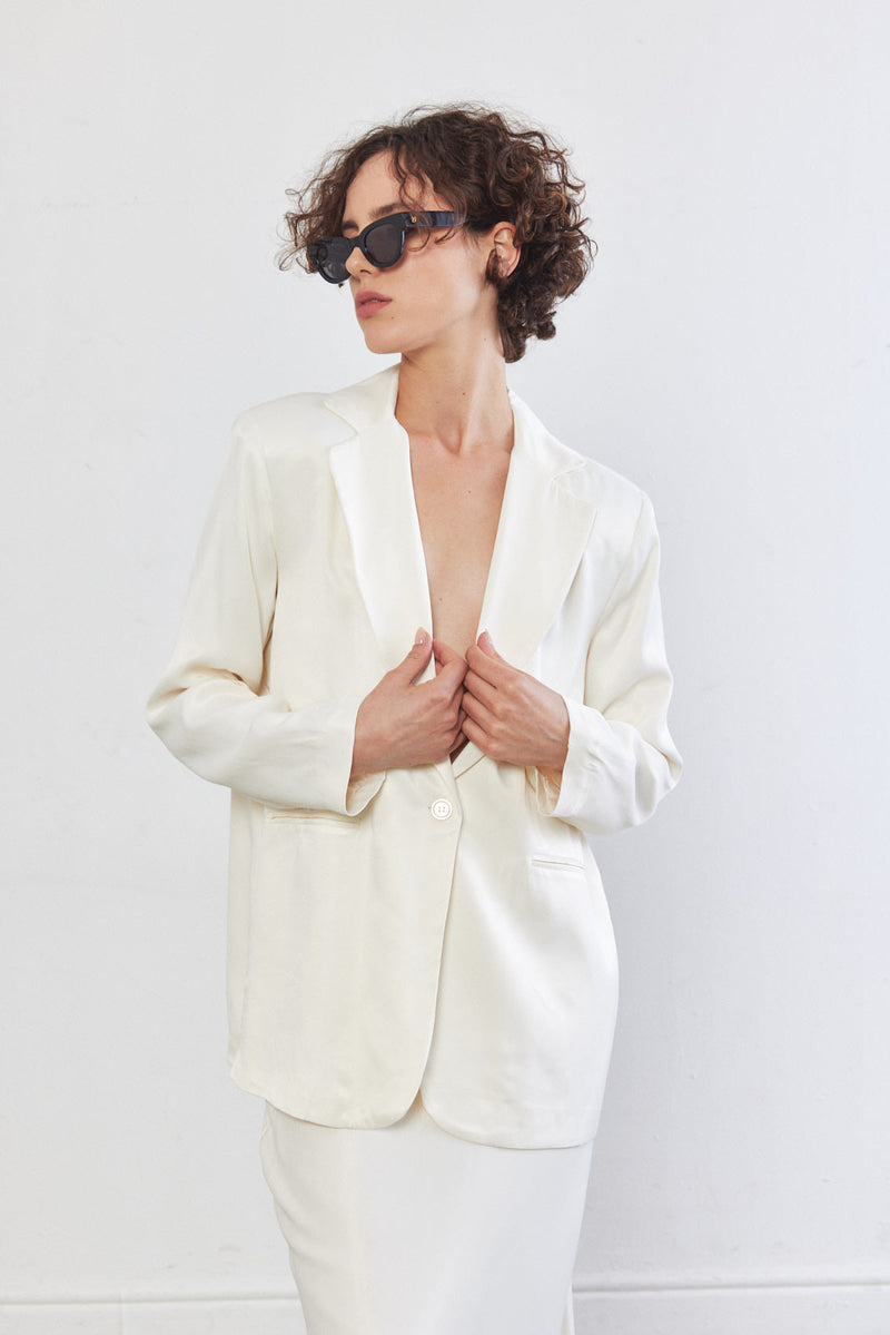 Satin Tailored Blazer